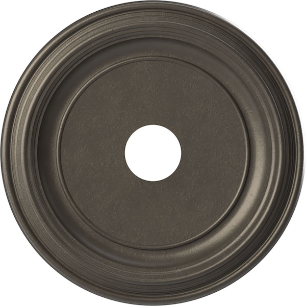 Ekena Millwork PVC Medallion (Canopies up to 11 1/2"), 19"OD x 3 1/2"ID x 1 1/2"P, Metallic Weathered Steel CMP19TRDST - main